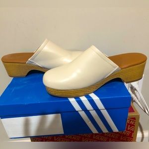Creamy white never worn clogs/mules!